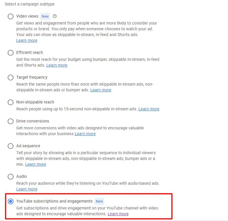 Google Ads for YouTube Subscribers